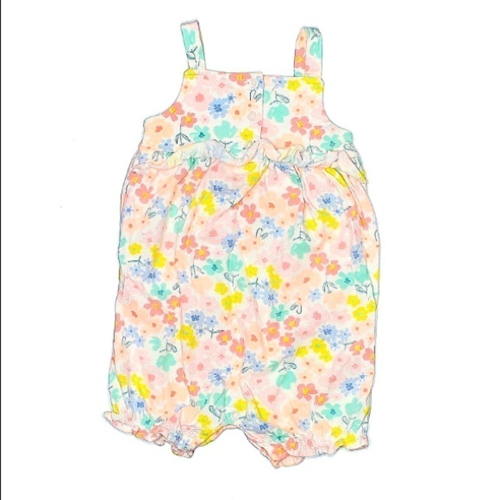 Carter’s floral pink ruffle romper nine months